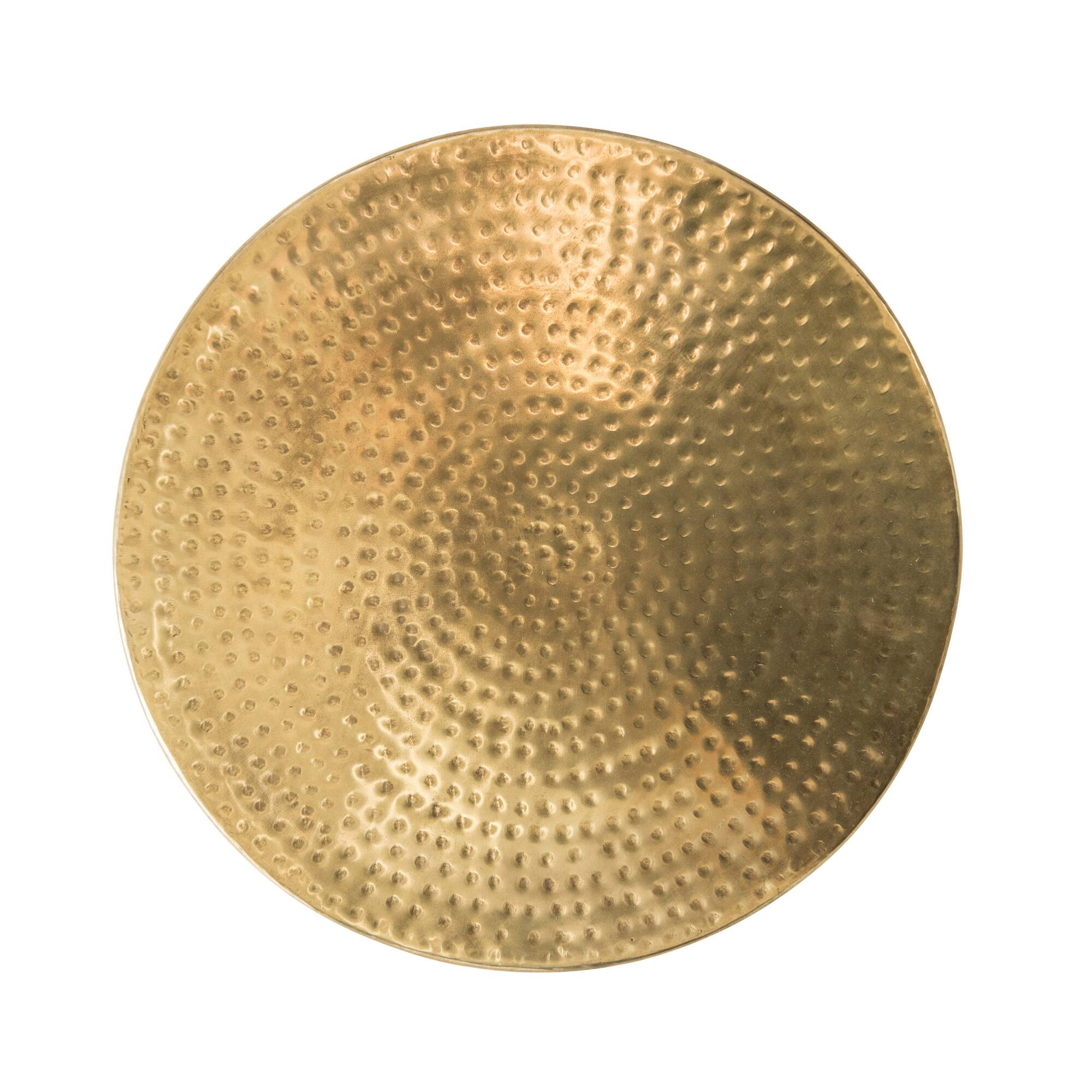 Hello Honey® 17" Gold Boho Hammered Metal Drum Table or Planter with Lid